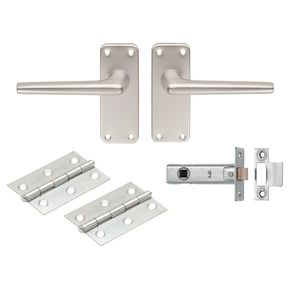 Eurospec Door Furniture Satin Anodised Aluminium Eurospec - Aluminium Lever Latch Door Pack