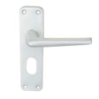 Eurospec Door Furniture Satin Anodised Aluminium / Oval Profile Lock Handles Eurospec - Aluminium Lever On Backplate - Lock Oval Profile 48.5Mm C/C - Satin A