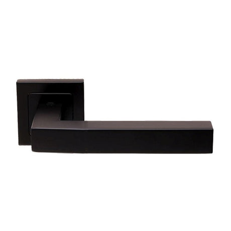 Eurospec Door Furniture Matt Black / Square Rose Eurospec - Alvar Designer Lever on Sprung Square Rose - Matt Black