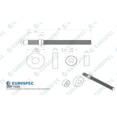 Eurospec Door Furniture Satin Stainless Steel Eurospec - Back To Back Fixing Pack - Satin Stainless Steel