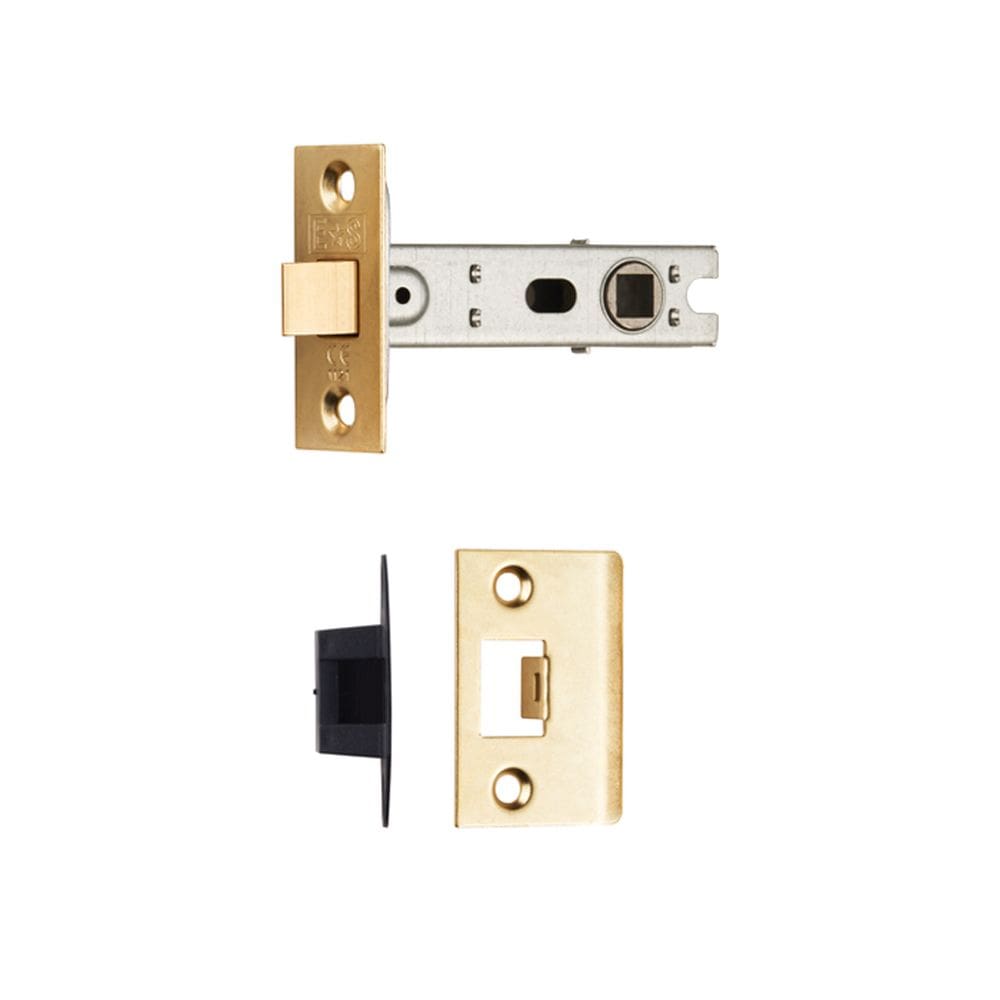 Eurospec Locks & Latches Electro Brass / Tubular Mortice Latch Eurospec - Bolt Through Tubular Latch Square - Electro Brassed