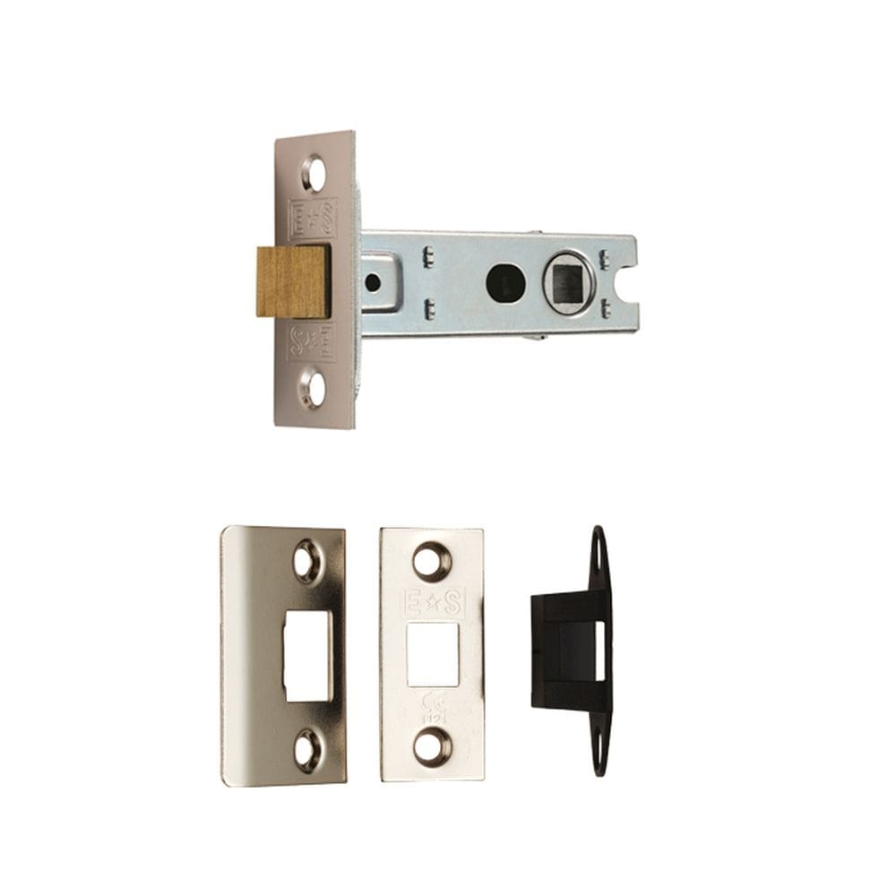 Eurospec Locks & Latches Nickel Plated / Tubular Mortice Latch Eurospec - Bolt Through Tubular Latch Square - Nickel Plate