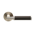 Eurospec Door Furniture Satin Stainless Steel / Round Rose Eurospec - Carbon Fibre Lever on Threaded Rose - Satin Stainless Steel