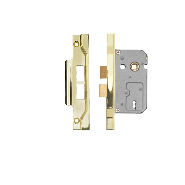 Eurospec Locks & Latches Electro Brass / 2 Lever Rebated Sashlock / 2.5" / 65mm Eurospec - Contract 2 Lever Sashlock Rebated 64mm - Electro Brassed