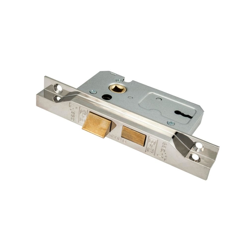 Eurospec Locks & Latches Nickel Plated / 2 Lever Rebated Sashlock / 2.5" / 65mm Eurospec - Contract 2 Lever Sashlock Rebated 64mm - Nickel Plate