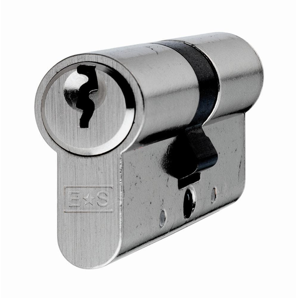 Eurospec Locks & Latches Nickel Plated / 30 x 30mm / Euro Double Cylinders Eurospec - Contract Range 5 Pin Euro Double Cylinder - Nickel Plate
