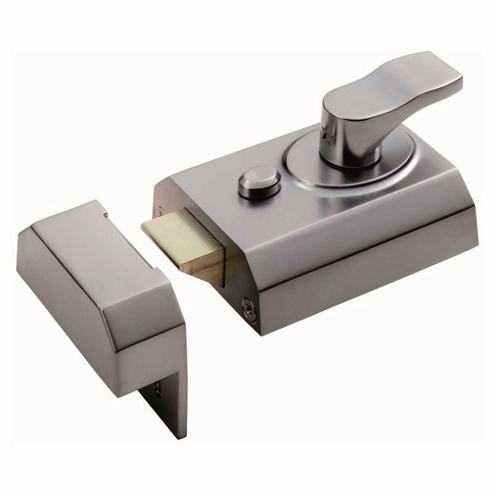Eurospec Locks & Latches Satin Chrome / 60mm Eurospec - Contract Rim Cylinder Nightlatch Complete 60mm - Satin Chrome
