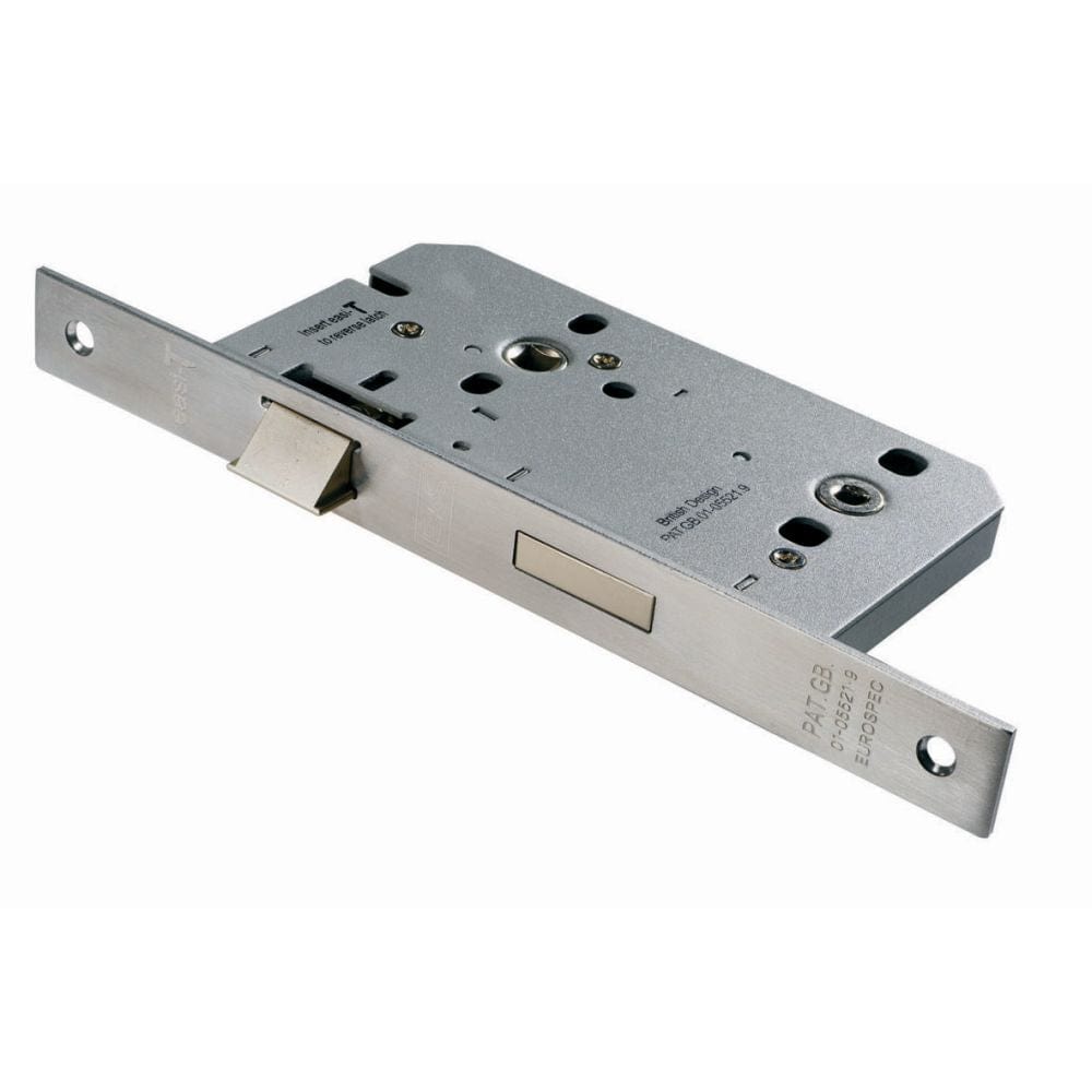 Eurospec Locks & Latches Satin Stainless Steel / DIN Bathroom Lock Eurospec - DIN Bathroom Lock - Satin Stainless Steel