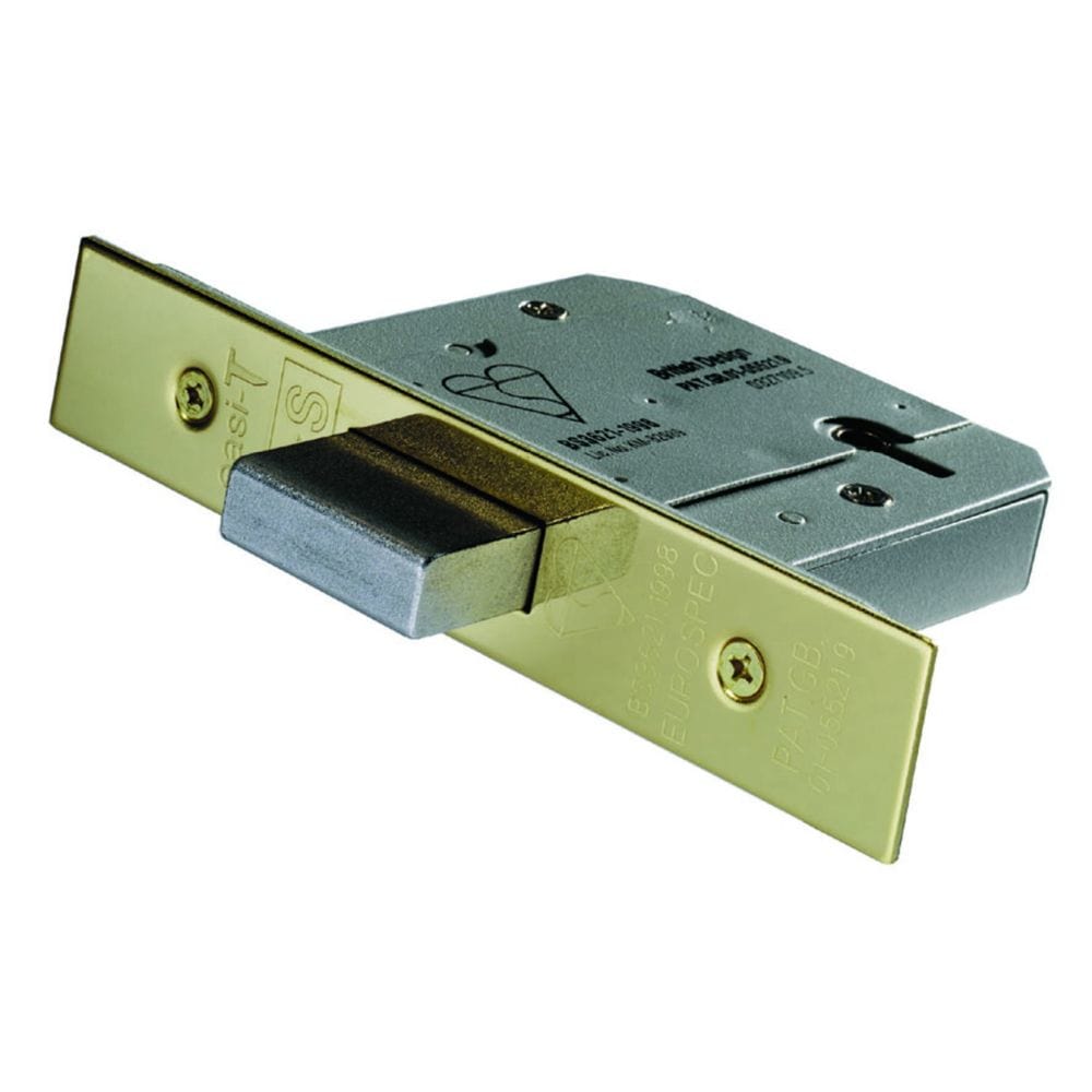 Eurospec Locks & Latches PVD / 5 Lever Deadlocks / 3" / 76mm Eurospec - Easi T 5 Lever BS Deadlock 76mm - PVD