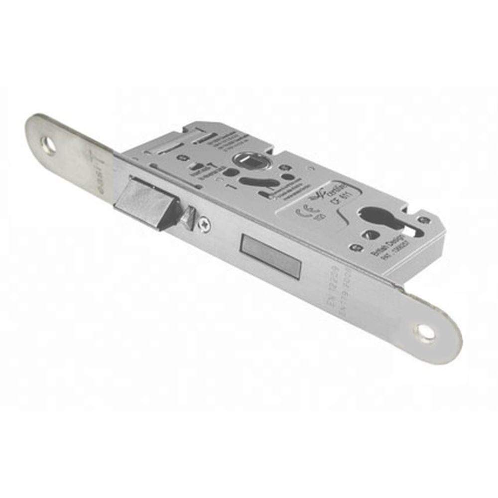 Eurospec Locks & Latches Satin Stainless Steel / DIN Escape Lock Eurospec - Easi-T Din Euro Profile Escape Lock Radius - Satin Stainless Steel