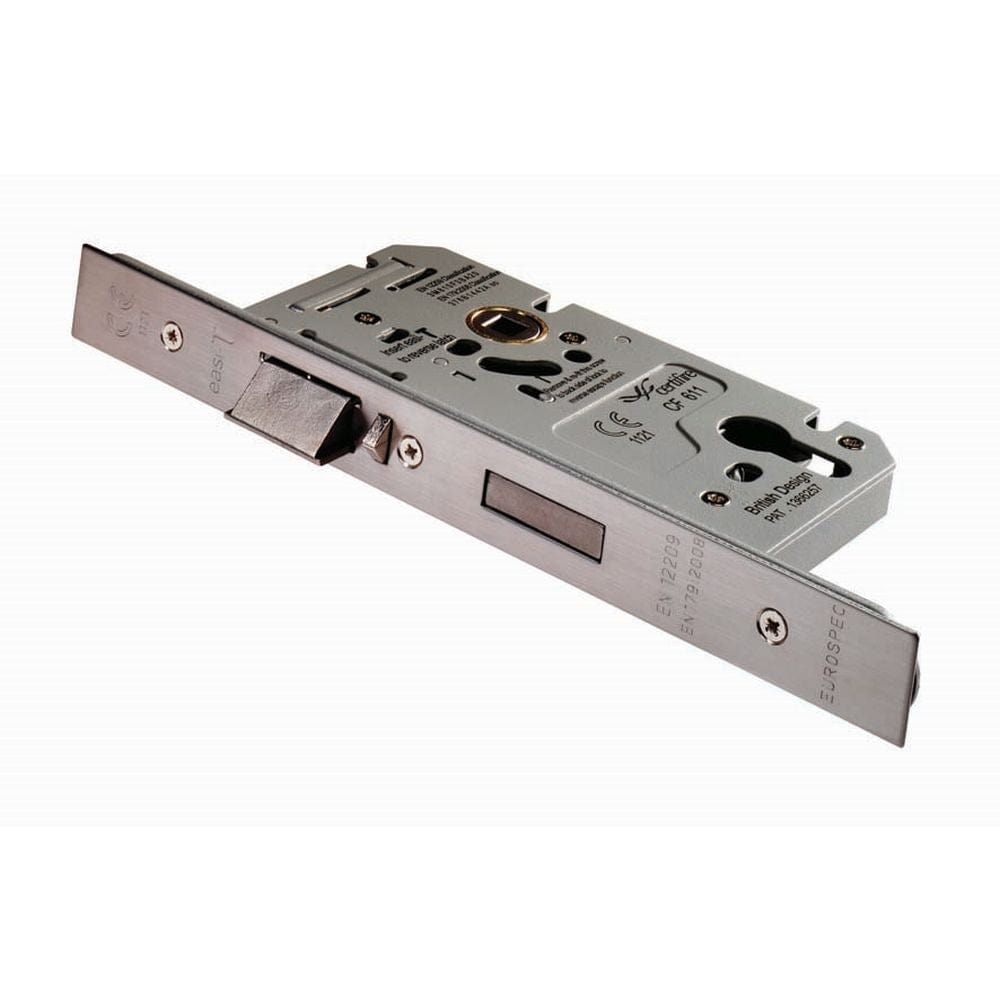 Eurospec Locks & Latches Satin Stainless Steel / DIN Escape Lock Eurospec - Easi-T Din Euro Profile Escape Lock - Satin Stainless Steel