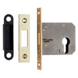 Eurospec Locks & Latches Electro Brass / Euro Profile Deadlocks / 3" / 76mm Eurospec - Easi-T Economy Euro Profile Deadlock 76mm - Electro Brassed