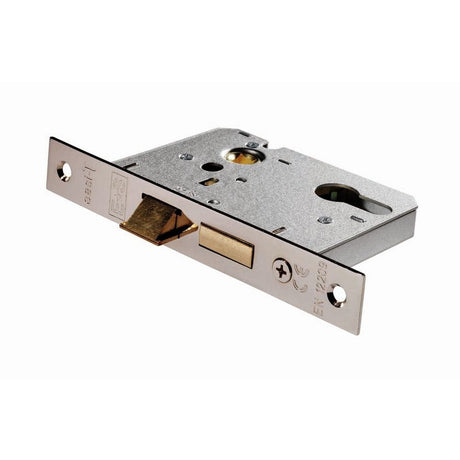 Eurospec Locks & Latches Nickel Plated / Euro Profile Sashlocks / 3" / 76mm Eurospec - Easi-T Economy Euro Profile Sashlock 76mm - Nickel Plate