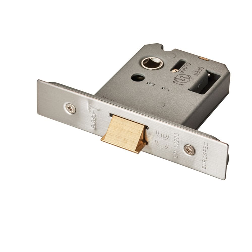Eurospec Locks & Latches Satin Stainless Steel / Mortice Flat Latch / 3" Eurospec - Easi-T Flat Latch 76mm - Satin Stainless Steel