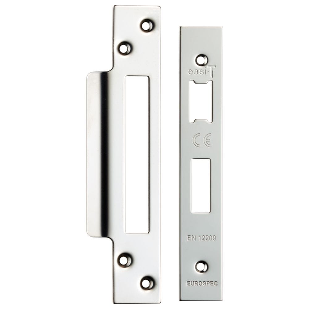 Eurospec Locks & Latches Polished Stainless Steel / Fixing Packs Eurospec - Easi - T Forend Strike and Fixing Pack-Bright Stainless Steel-Square
