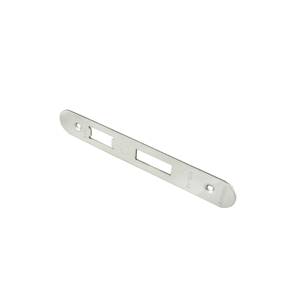 Eurospec Locks & Latches Polished Stainless Steel / Fixing Packs Eurospec - Easi - T Forend Strike and Fixing Pack - Radius Forend - Bright Stain