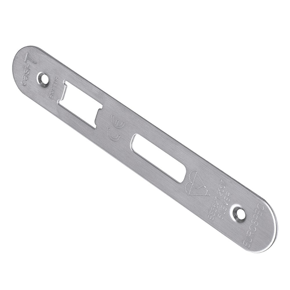 Eurospec Locks & Latches Satin Stainless Steel / Fixing Packs Eurospec - Easi T Forend Strike & FIxing Pack To Suit BS 5 Lever Sashlock-Satin