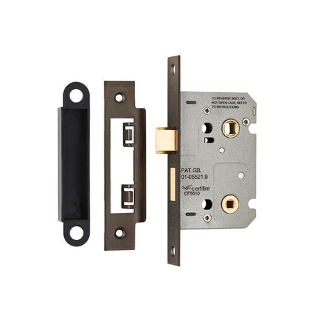 Eurospec Locks & Latches Matt Bronze / Bathroom Lock / 2.5" / 65mm Eurospec - Easi-T Residential Bathroom Lock 65mm - Matt Bronze