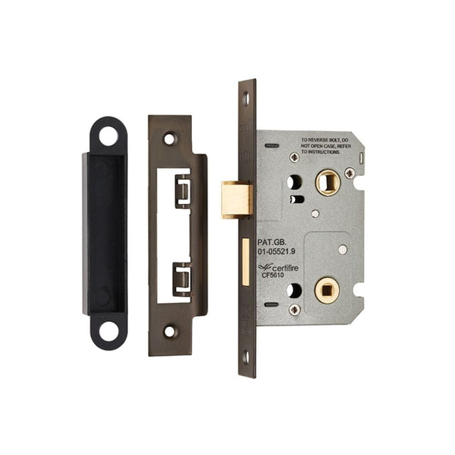 Eurospec Locks & Latches Matt Bronze / Bathroom Lock / 2.5" / 65mm Eurospec - Easi-T Residential Bathroom Lock 65mm - Matt Bronze