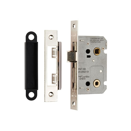 Eurospec Locks & Latches Nickel Plated / Bathroom Lock / 2.5" / 65mm Eurospec - Easi-T Residential Bathroom Lock 65mm - Nickel Plate