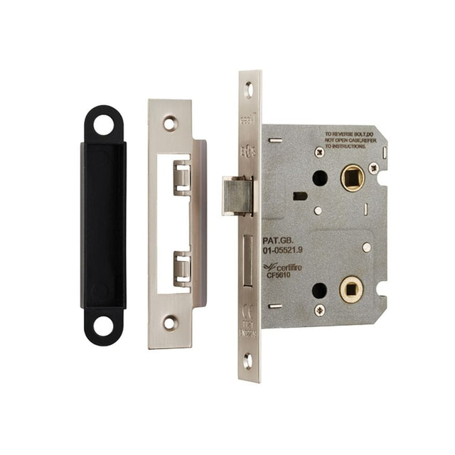 Eurospec Locks & Latches Satin Nickel / Bathroom Lock / 3" / 76mm Eurospec - Easi-T Residential Bathroom Lock 78mm - Satin Nickel