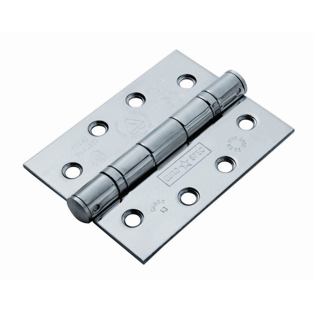 Eurospec Hinges Polished Stainless Steel / Ball Bearing Hinges / 4" x (102mm) Eurospec - Enduro Grade 13 Ball Bearing Hinge 102 x 76mm - BSS