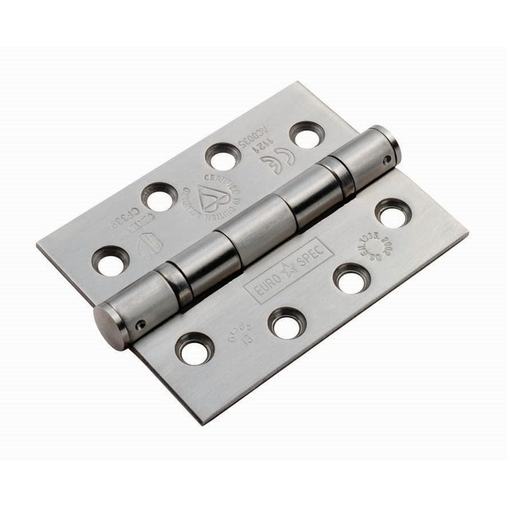 Eurospec Hinges Satin Stainless Steel / Ball Bearing Hinges / 4" x (102mm) Eurospec - Enduro Grade 13 Ball Bearing Hinge 102 x 76mm, Grade 316 Stainless Steel - SSS