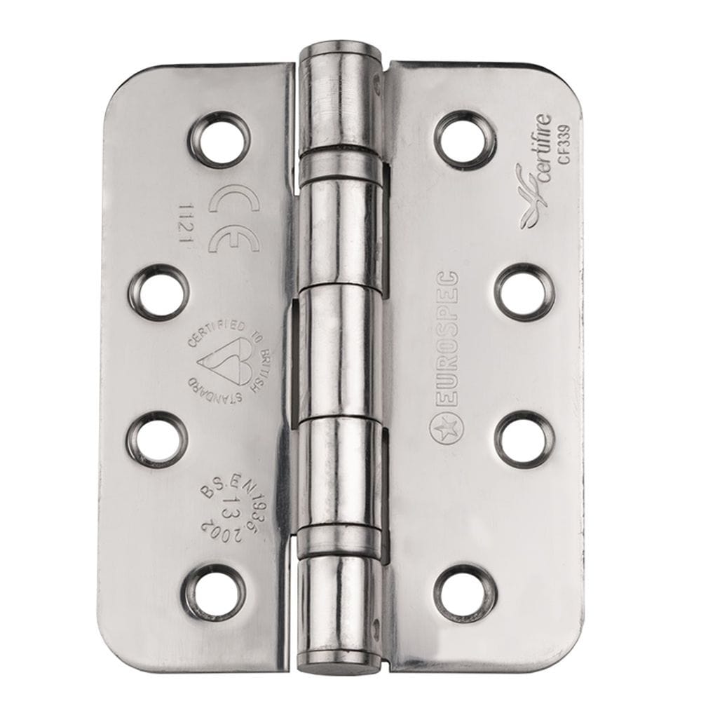 Eurospec Hinges Satin Stainless Steel / Ball Bearing Hinges / 4" x (102mm) Eurospec - Enduro Grade 13 Ball Bearing Hinge Radius - SSS