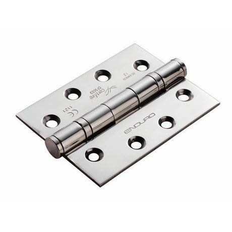 Eurospec Hinges Polished Stainless Steel / Ball Bearing Hinges / 4" x (102mm) Eurospec - Enduro Grade 13 Ball Bearing P Hinge (Pack of 3) 102 x 76mm - BSS