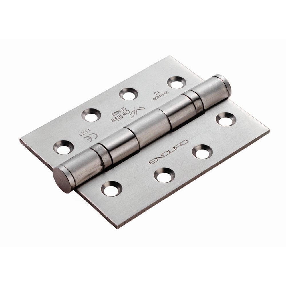 Eurospec Hinges Satin Stainless Steel / Ball Bearing Hinges / 4" x (102mm) Eurospec - Enduro Grade 13 Ball Bearing P Hinge (Pack of 3) 102 x 76mm - SSS