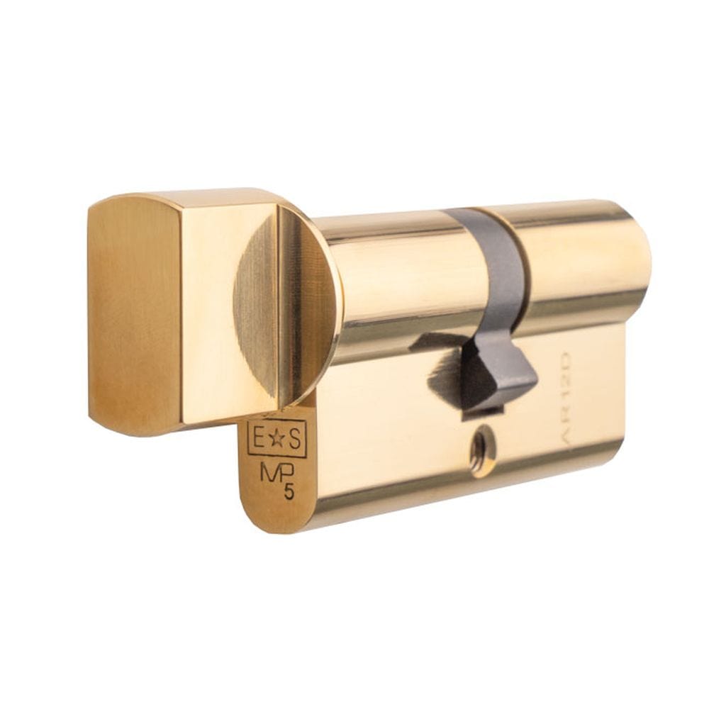 Eurospec Locks & Latches Polished Brass / 35 x 35mm / Euro Cylinder & Turn Eurospec - Euro Bathroom Cylinder and Turn - Polished Brass