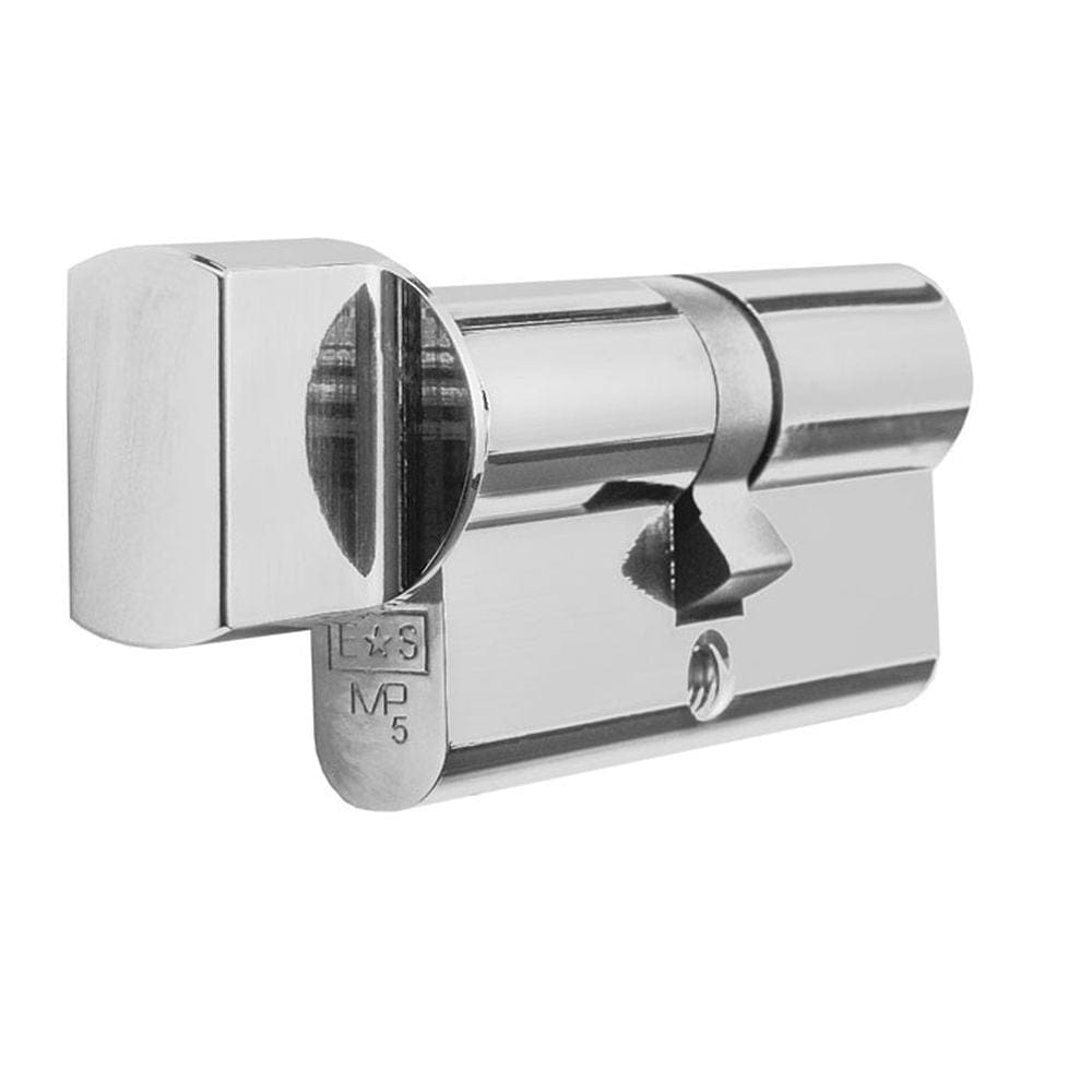 Eurospec Locks & Latches Polished Chrome / 35 x 35mm / Euro Cylinder & Turn Eurospec - Euro Bathroom Cylinder and Turn - Polished Chrome