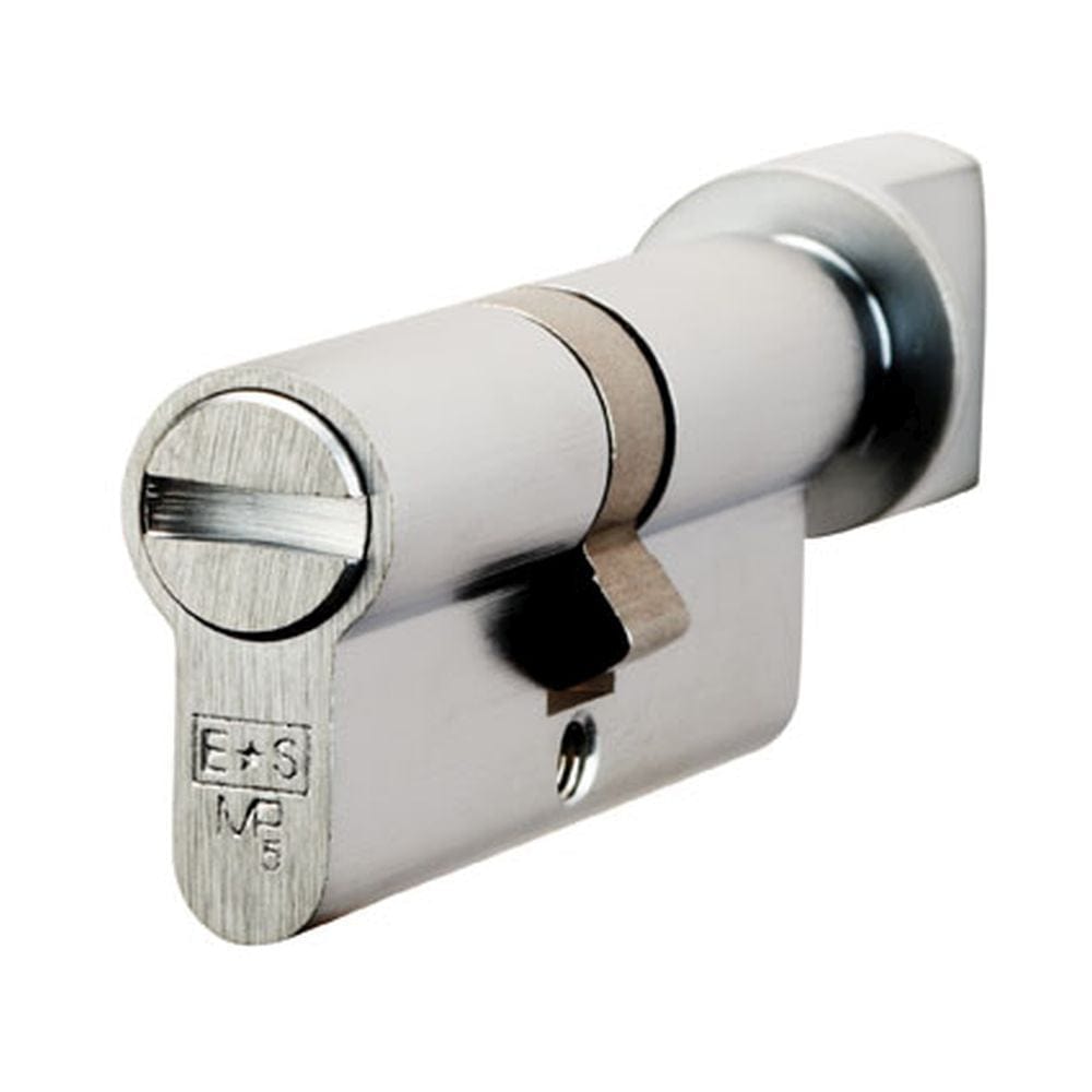 Eurospec Locks & Latches Satin Chrome / 35 x 35mm / Euro Cylinder & Turn Eurospec - Euro Bathroom Cylinder and Turn - Satin Chrome