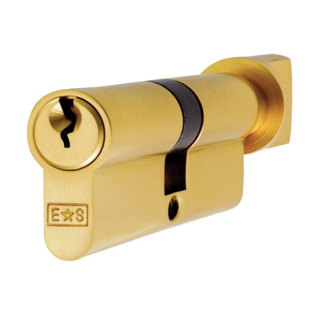 Eurospec Locks & Latches Polished Brass / 35 x 35mm / Euro Cylinder & Turn Eurospec - Euro Cylinder and Turn - Polished Brass