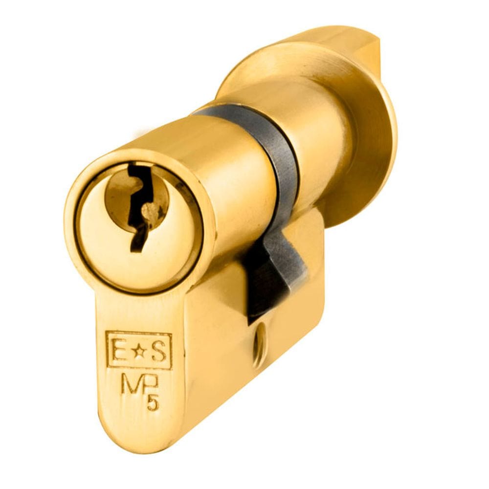Eurospec Locks & Latches Polished Brass / 40 x 40mm / Euro Cylinder & Turn Eurospec - Euro Cylinder and Turn - Polished Brass