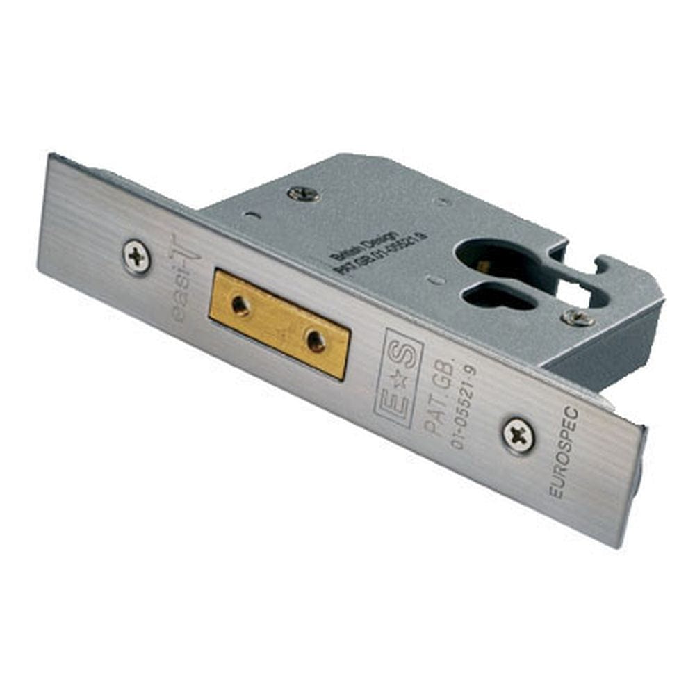 Eurospec Locks & Latches Satin Stainless Steel / Euro Profile Deadlocks / 3" / 76mm Eurospec - Euro Profile Deadlock 76mm - Satin Stainless Steel