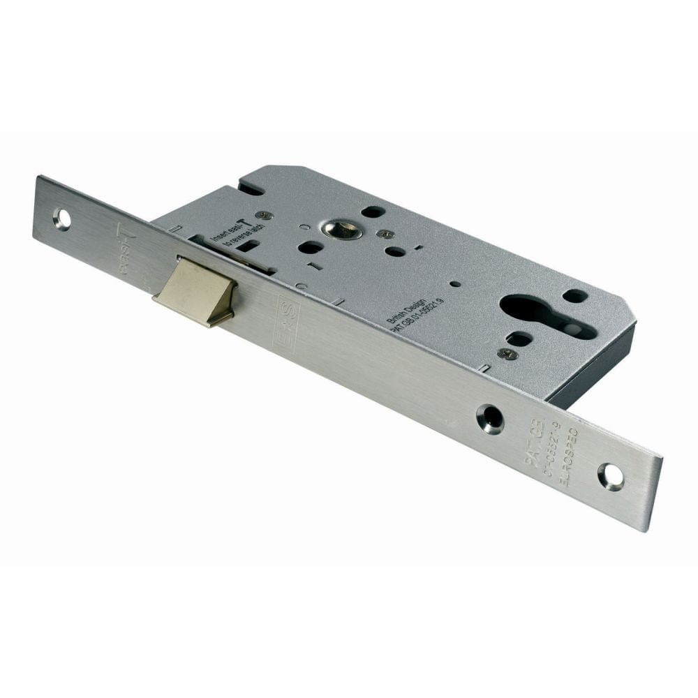 Eurospec Locks & Latches Satin Stainless Steel / DIN Night Latch Eurospec - Euro Profile Nightlatch - Satin Stainless Steel
