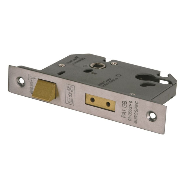 Eurospec Locks & Latches Satin Stainless Steel / Euro Profile Sashlocks / 3" / 76mm Eurospec - Euro Profile Sashlock 76mm - Satin Stainless Steel