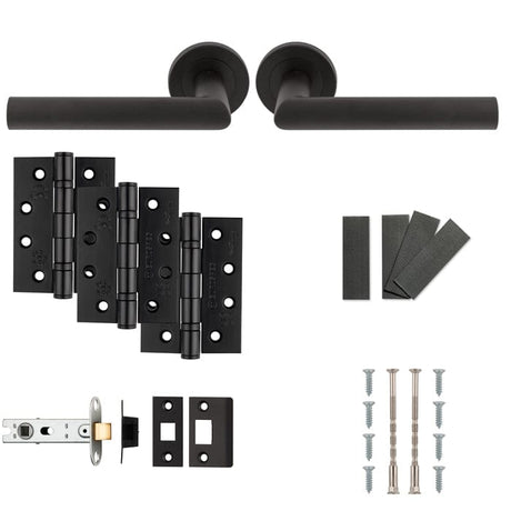 Eurospec Door Furniture Matt Black / Latch Handle Pack Eurospec - FDP Door Pack FDP1192MB - Matt Black