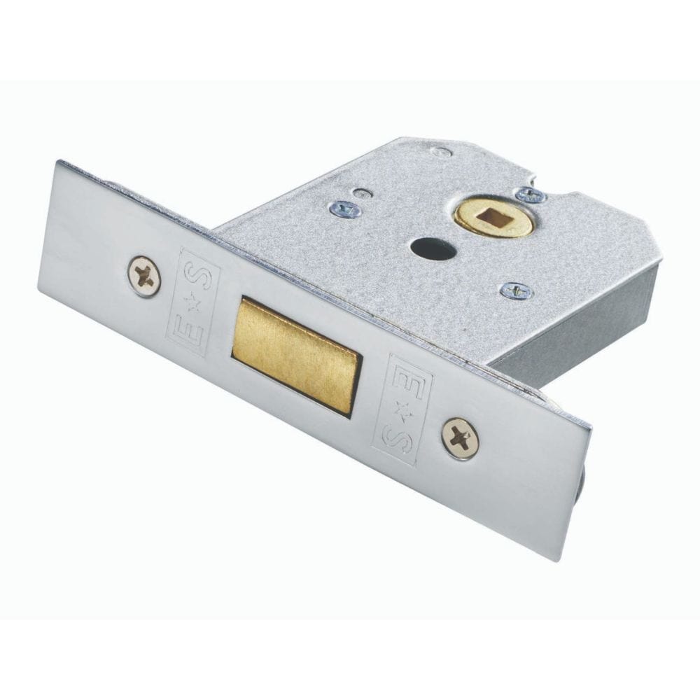 Eurospec Locks & Latches Satin Chrome / 3" / 76mm / Flat Deadlock Eurospec - Flat Deadlock 76mm - Satin Chrome Plated