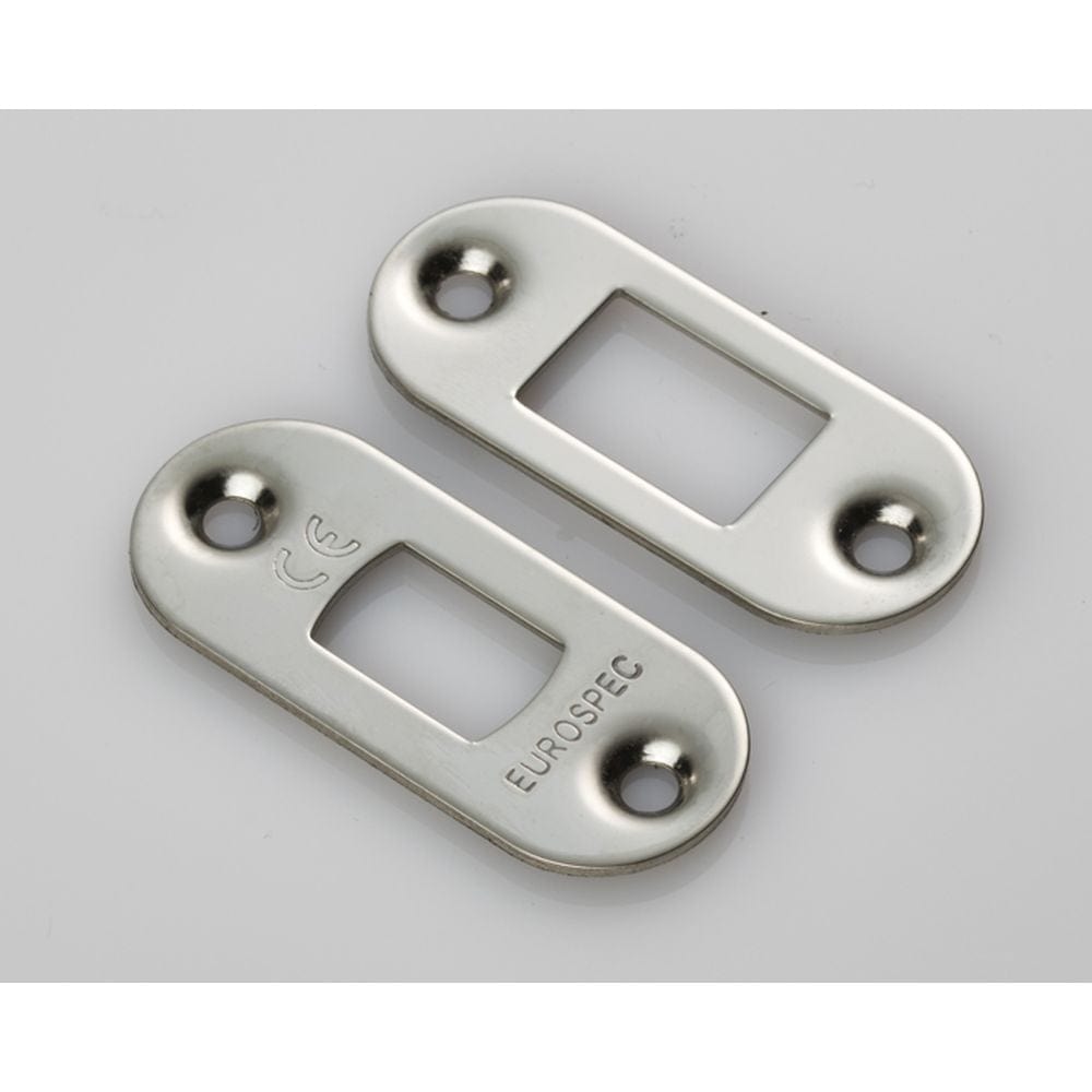 Eurospec Locks & Latches Bright Stainless Steel / Fixing Packs Eurospec - Forend Strike & Fixing Pack To Suit Heavy Duty Tubular Deadbolt-Brigh