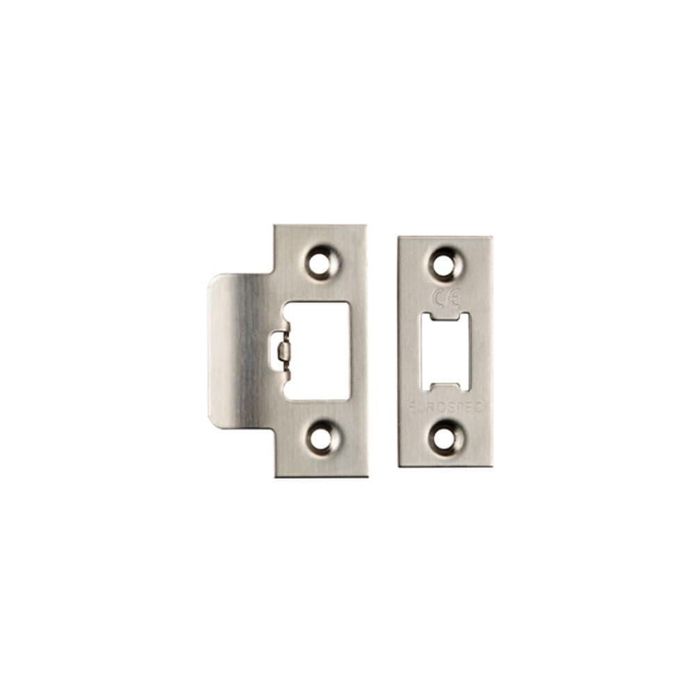 Eurospec Locks & Latches Satin Stainless Steel / Fixing Packs Eurospec - Forend Strike & Fixing Pack To Suit Heavy Duty Tubular Latch-Satin St