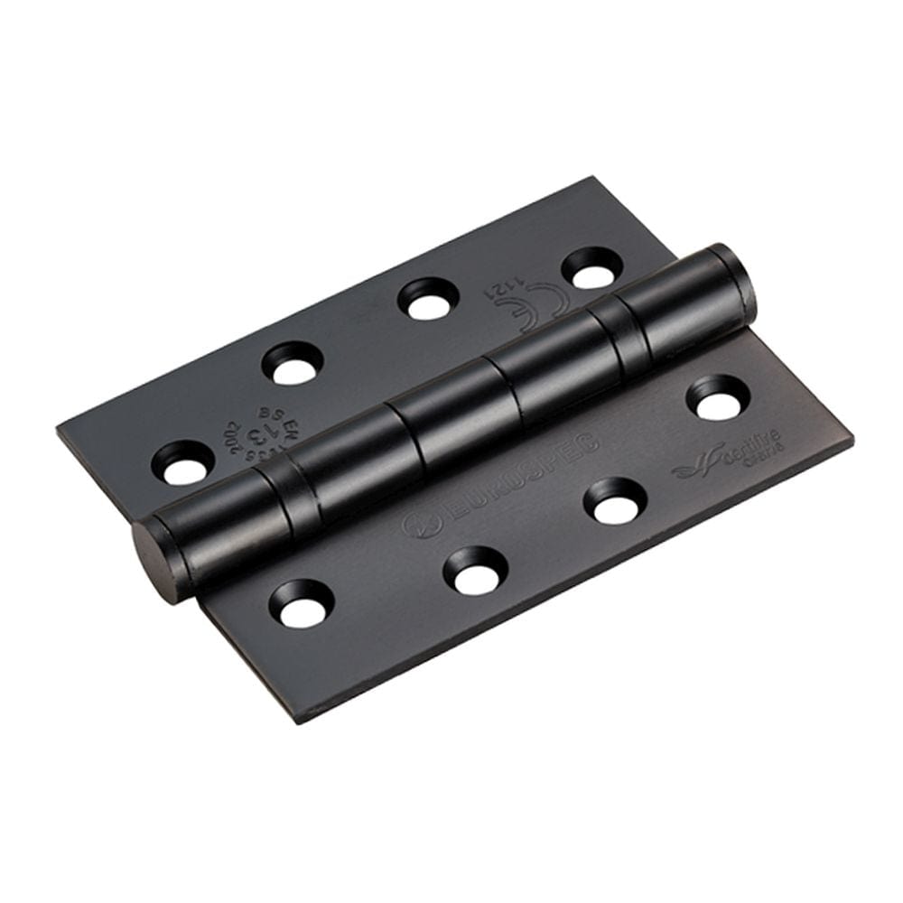 Eurospec Hinges Matt Black / Ball Bearing Hinges / 4" x (102mm) Eurospec - Grade 13 Ball Bearing P Hinge Square 102 x 76mm - MBRZ