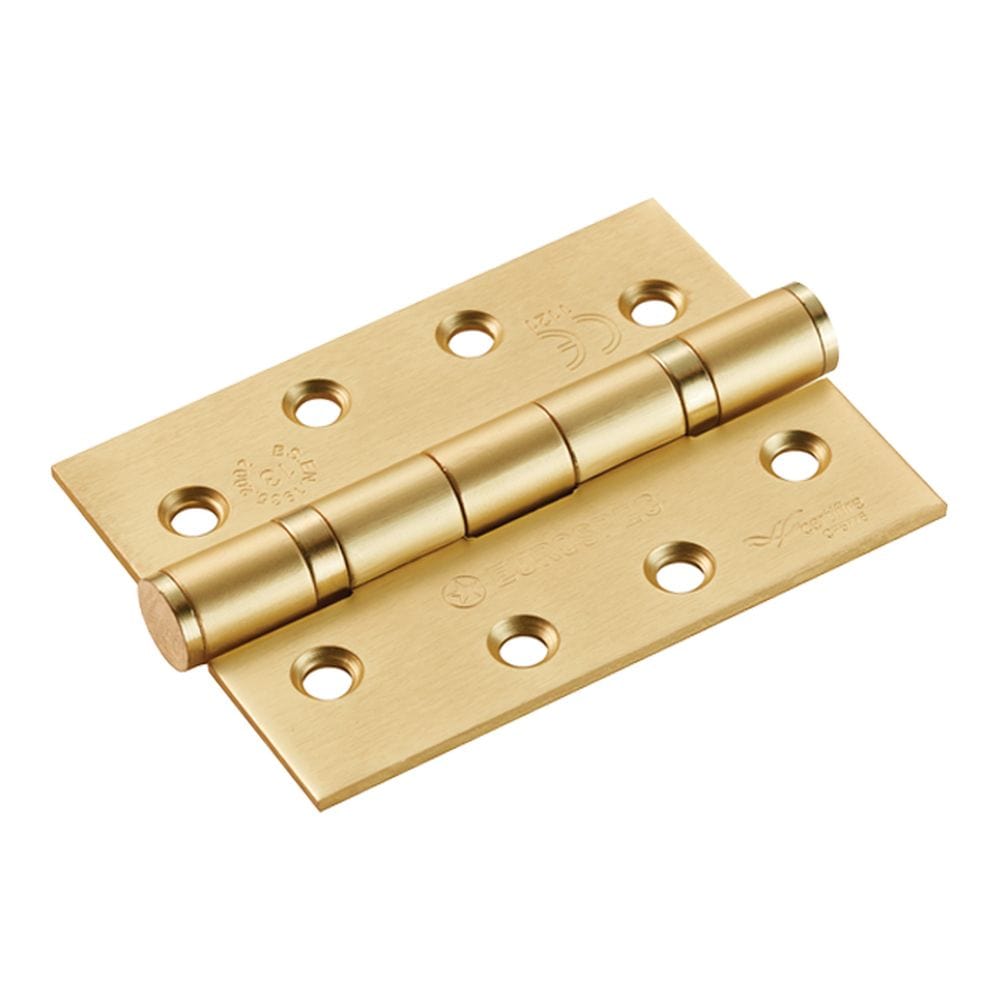 Eurospec Hinges Satin Brass / Ball Bearing Hinges / 4" x (102mm) Eurospec - Grade 13 Ball Bearing P Hinge Square 102 x 76mm - SB