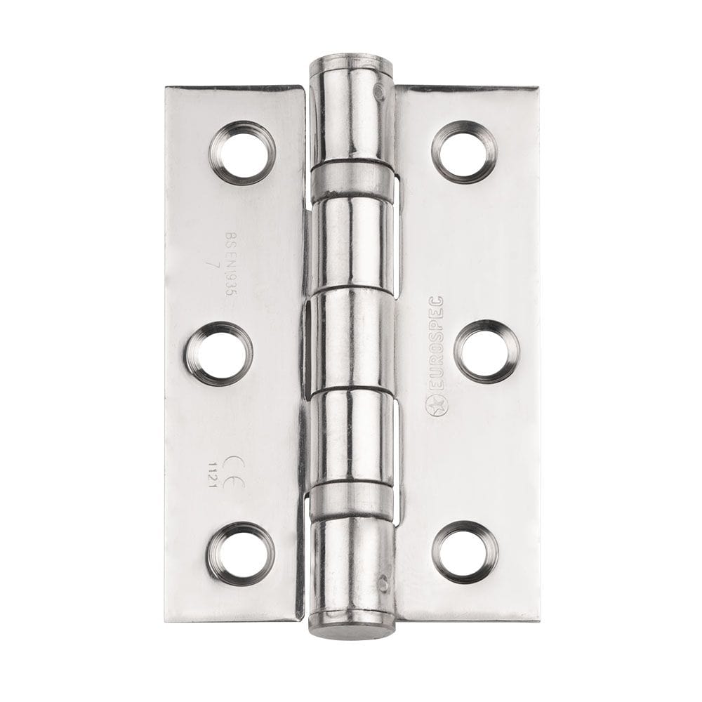 Eurospec Hinges Polished Stainless Steel / Ball Bearing Hinges / 3" (76mm) Eurospec - Grade 7 Ball Bearing Hinge 76 x 51mm - BSS