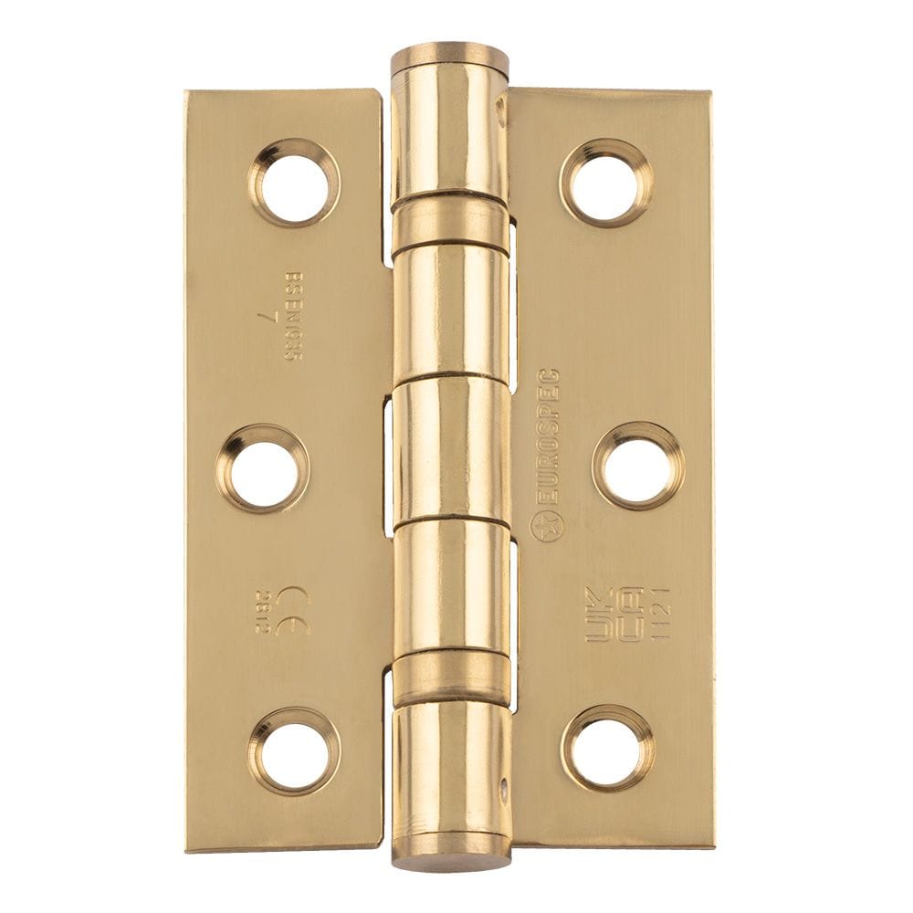 Eurospec Hinges Stainless Brass / Ball Bearing Hinges / 3" (76mm) Eurospec - Grade 7 Ball Bearing Hinge 76 x 51mm - PVD