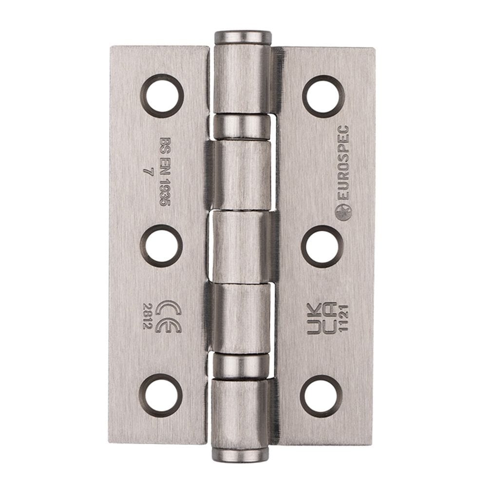 Eurospec Hinges Satin Nickel / Ball Bearing Hinges / 3" (76mm) Eurospec - Grade 7 Ball Bearing Hinge 76 x 51mm - Satin Nickel