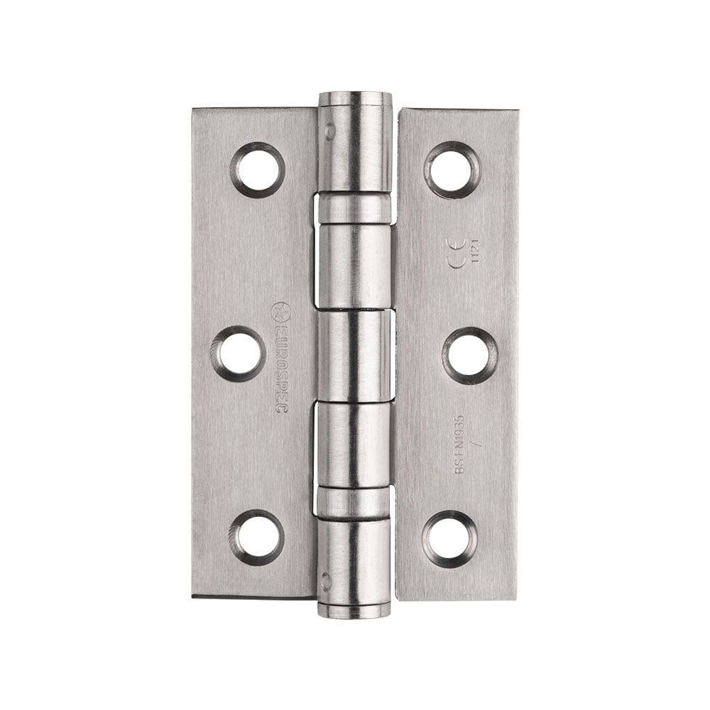 Eurospec Hinges Satin Stainless Steel / Ball Bearing Hinges / 3" (76mm) Eurospec - Grade 7 Ball Bearing Hinge 76 x 51mm - SSS