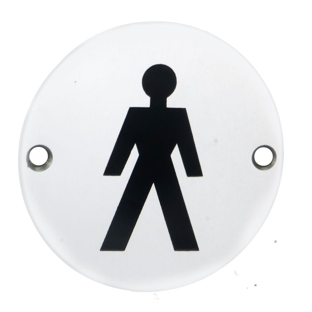 Eurospec Door Furniture Satin Anodised Aluminium / Signs Eurospec - Male Symbol - Satin Anodised Aluminium