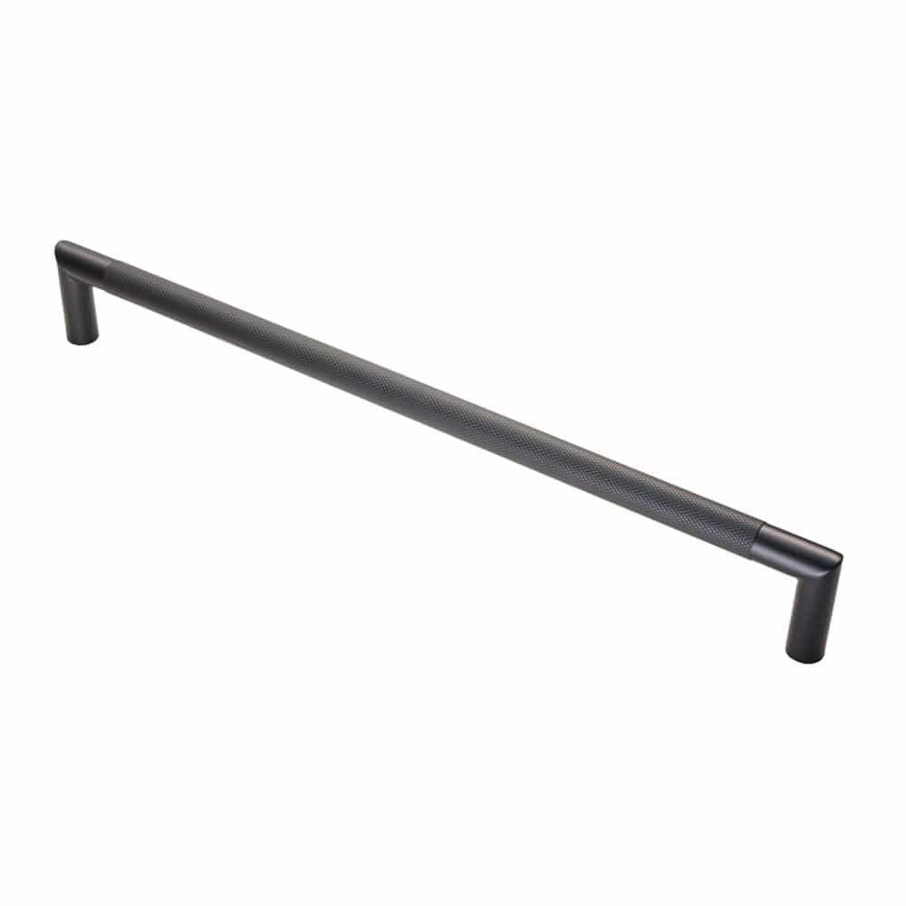 Eurospec Door Furniture Matt Black / Pull Handles (Bolt Through) Eurospec - Mitred Knurled Pull Handle - Matt Black